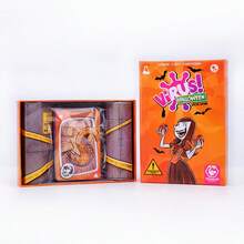 病毒！万圣节特别版卡牌游戏 - 极具感染力的娱乐卡牌游戏，趣味十足的家庭聚会游戏，橙色，5.91x4.33x1.18英寸，采用诡异插图和蝙蝠主题卡牌，桌游配件|趣味设计|色彩缤纷的卡牌游戏 - 粉黃色 - 查看 2