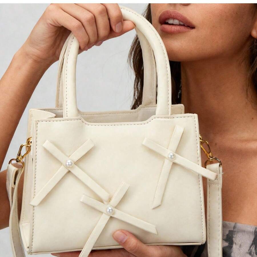 Women Top Handle Bags - Ivory - View 1