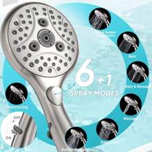 GSYY 10'' Dual 20 E Filtered Shower Head With Handheld 6  Settings Handheld Shower Head High Pressure Rainfall Filter Cbo With 12'' Adustable Extension Arm 71'' Shower  Bred Nickel - Một cỡ - Xem 4