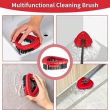 2 Pcs Scrub Brush Replacement Head For O Cedar EasyWring Spin Mop 1 Tank System, Shower Floor Scrubber, Microfiber Triangle Hard Bristle Cleaning Brush For Bathroom Kitchen Pool, Glass And Tile Walls - ColorC - 查看 4