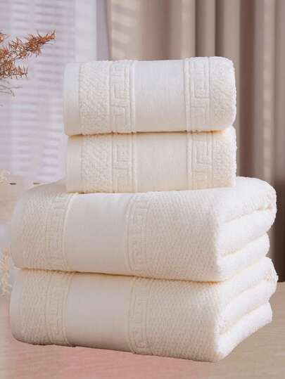 QIBHI 3/1pc Solid Satin Trim Towel/Bath Towel/Large Bath Towel, Solid Satin Trim Absorbent Soft Face Towel/Shower Bath Towel, Suitable For Bathroom, Hotel, Gym, Travel, Gift, Salon, Sports, Outdoor, Beach, School, Back To School, Travel Accessories, Home Essentials, Towels, Skin Care