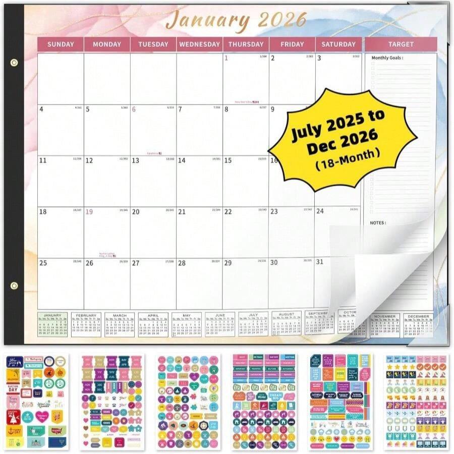 Ospelelf Calendar 2026-2027 Large Desk Calendar 2026 Monthly Desktop ...