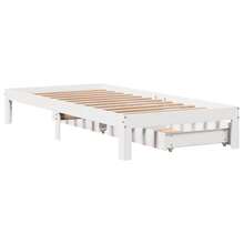 vidaXL Massivholzbett Mit Schubladen Weiß 75x190 Cm Kiefer - White - View 8