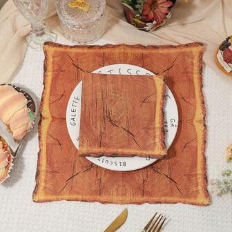 20pcs/100pcs 2025 New Printed Irregular Tree-Shaped Napkins, 13x13 Inches - Wedding Birthday Garden Party Decorative Napkins, For Restaurant, Kitchen, Cafe Decor