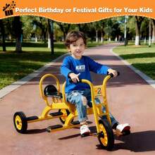 Kids Tricycle For Toddler, Preschool Kids Trike Bike With Non-Slip Pedal And Airless Rubber Wheels, Outdoor Playground Daycare Kid's Balance Bike, Gift For Boys And Girls - Yellow - View 8