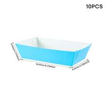 10/24 piezas Contenedores de comida desechables de color azul claro, caja para papas fritas, caja para palomitas de maíz, caja para snacks, decoraciones para fiestas de cumpleaños y reuniones familiares, adecuados para panaderías, restaurantes de hamburguesas, cajas para llevar de cines - Multicolor - Ver 7