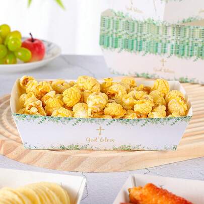 10/24pcs Cross-Shaped Disposable Food Boxes, Fries Boxes, Popcorn Boxes, Snack Boxes, Birthday And Family Gathering Party Decorations, Suitable For Bakeries, Burger Restaurants, Movie Theaters