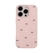 KAIWD 1pc Guava Pink & Deep Gray Bowknot Soft Case Compatible With Iphone 17 Pro Max, Apple 15, Sweet, Girly, Geometric, Minimalist, Fresh, Soft Girl, Ins Style - Baby Pink - View 10