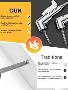 Bộ chuyển đổi mũi khoan góc vuông 105 độ, trục nối dài mũi khoan góc vuông, bộ chuyển đổi đầu tuýp cho tua vít điện, thanh nối dài chuôi lục giác, dụng cụ đa năng cho góc hẹp. - Nhiều màu - Xem 4