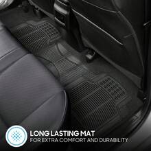 BDK ProLiner Floor Mats For Cars Trucks SUV, 3-Piece All-Weather Car Mats With Universal Fit Design, Durable Car Floor Mats With Capture Ridges, Waterproof Rubber Floor Mats For Cars - Beige - View 6