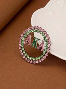 1pc Women Brooch Pin, Elegant Hollow Greek Letter Pattern Color Block , Daily Versatile Gift,Suitable For Daily Commuting, Holiday Parties Brooches, Christmas Gifts, Holiday Gifts Preferred - Brooch - View 7