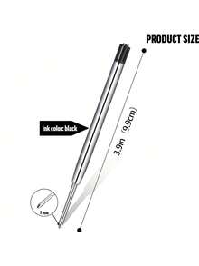 10pcs 9.9cm Metal Ballpoint Pen Refills Blue Ink Rods 1.0mm Medium Point Roller Ball Pens Refill Common Replacement Twist Oil Ink Pen Metal 424 Refills