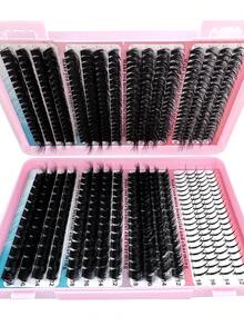 560pcs/Set Thick & Fluffy Wispy Faux Mink Lashes, 0.07mm D Curl, 12-18mm Mixed Length, Natural Soft Eyelash Extensions, Suitable For Any Style, Reusable Makeup Cosmetics - D - 查看 8