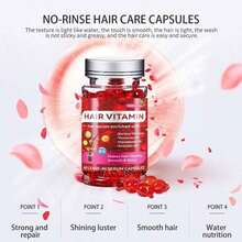 Hair Treatment Serum, 40 Capsules Hair Vitamins A, C, E, B5 - With Argan Macadamia & Avocado Oil For Damaged Hair Repair, Frizz Control, Healthy Hair Treatment For Women & Men - Red - View 8