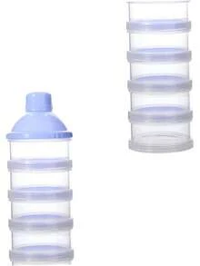 Dispensador Leche en Polvo Bebe Dispensador de Leche en Polvo Portátil 5 Capas Dispensador Leche en Polvo de Apilable de Dosificador Alta Capacidad Adecuado para Leche en Polvo Dulce Frutas (azul) - Azul - Ver 4