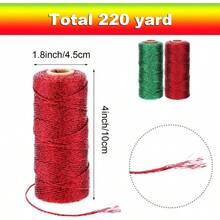 2 Rolls Metallic Bakers Twine - 656 Feet Decorative Wrapping Twine String Crafting Present Wrapping 1 Mm, Red, Green - Red, Green - View 2