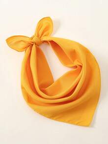 1pc Fashion Novelty Small Handkerchief Headband, Denim Effect & Solid Color Bohemian Style, Suitable For All Seasons - Turmeric - View 1
