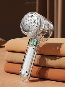 Transparent Fuzz Trimmer, Electric Lint Remover With 6 Blades, Handheld USB Rechargeable Fabric Shaver, Smart Safety Switch Technology - Won't Hurt Hands