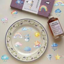 SCXXBSW 50pcs Watercolor Weather Stickers, Cool Anime Stickers, Decorative Stickers, Waterproof And Durable. Classic Gift Decorations, Value Pack, Cute Cartoon Stickers, Waterproof And Durable. These Phone Case Decorations Can Be Applied To Laptops, Mobile Phones, Water Bottles, Guitars, Skateboards, Suitcases, Etc., Starting Your DIY Creative Journey. They Are The Top Choice For Gifts During Halloween And Christmas. - Multicolor - View 6
