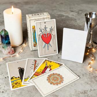 1 Caja 78 piezas Cartas Tarot Clásicas Inglesas Waite, Tamaño de la carta 12x7cm, Con manual de instrucciones en papel, Adecuado para entusiastas del tarot, principiantes, reuniones festivas, juegos de mesa, adivinación