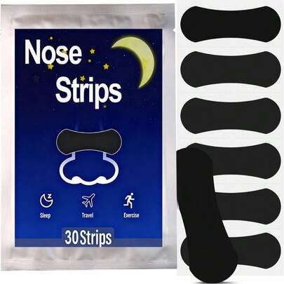 30/60 unidades de tiras nasais para ronco - Tiras nasais para respirar - Tiras nasais extra fortes para dormir - Tiras para respirar - Tiras antironco