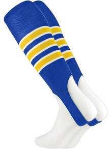 Estribos de Béisbol Patrón B 3 Rayas - Azul rey/dorado/blanco - Ver 10