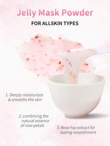 Mặt nạ gel dưỡng ẩm, làm sáng da và nuôi dưỡng da mặt với chiết xuất hoa hồng, vàng và axit hyaluronic | Mặt nạ dạng bột gel | - Màu Hồng baby - Xem 5