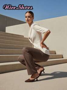 Giày cao gót hở mũi, giày cao gót hở mũi, thiết kế gợi cảm và thanh lịch, phù hợp cho những dịp đặc biệt - màu nâu - Xem 8