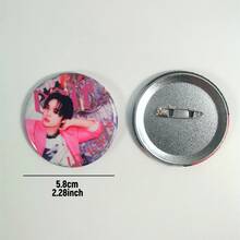 KPOP SKZ Merchandise Button Abzeichen, Glitzer Abzeichen, Kleidung, Tasche Accessoires, Dekorationen, Geschenk für Freunde, Sammlung, LEEKNOW, CHANGBIN, SEUNG MIN, L.N, F-Elix, HYUN JIN, BANGCHAN - Verschiedenfarbig - Übersicht 2
