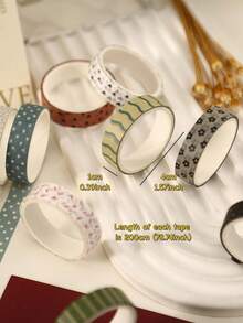 Bộ 20 cuộn băng dính Washi họa tiết cơ bản, băng dính giấy mỏng với các hình dán hoa, sao, mũi tên, trái tim, thích hợp cho nghệ thuật, DIY, sổ tay, kế hoạch, album ảnh, trang trí gói quà. - Nhiều màu - Xem 4