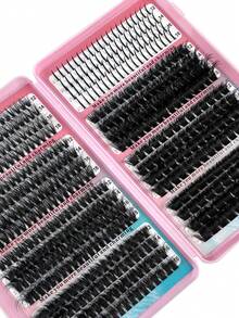 560pcs/Set Thick & Fluffy Wispy Faux Mink Lashes, 0.07mm D Curl, 12-18mm Mixed Length, Natural Soft Eyelash Extensions, Suitable For Any Style, Reusable Makeup Cosmetics - D - 查看 3