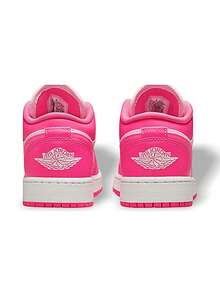 Jordan 1 Low BG 女款(GS)运动鞋 吸汗透气 防晒 防风保暖 百搭 Logo 纯色 弹性好 易洗速干 运动户外跑步 学校日常 白色/粉色 553560-661 - 白色/粉紅色 - 查看 5