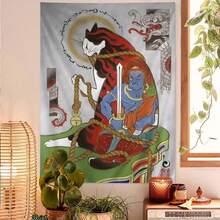 Funny Japanese Cat Art  Anime  Hanging Tarot Hippie Wall Rugs Dorm Wall Hanging S - Nhiều màu - Xem 1