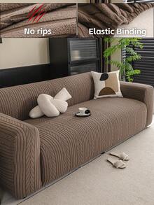 1 tấm bọc ghế sofa chống trượt họa tiết lá cây, màu nâu, có thể giặt được, co giãn, phù hợp với ghế sofa 1-4 chỗ. - màu nâu - Xem 9