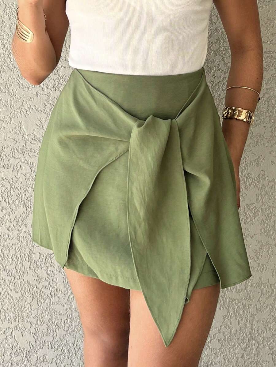 Shorts Skirt (Marrant) - Olive Green - View 1