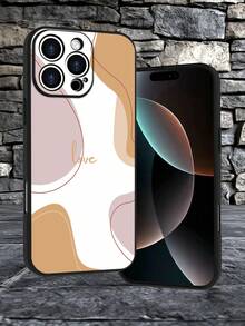 Lujo Ligero, Estilo y Belleza  Geométrico loveGeo Case  Funda de Teléfono de Textura Mate Negra, Compatible con 17PROMAX, 17PRO, 17Air, 17, 16PROMAX, 16PRO, 15PROMAX, 15PRO y Todos los - Negro - Ver 3