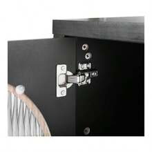 Buffet Sideboard Cabinet, Cupboard Corner Storage Table With 3 - Tier Adjustable Shelves And Glassed Doors, Kitchen Pantry Display Organizer Dining Furniture Living Room Home Black - Black - View 5