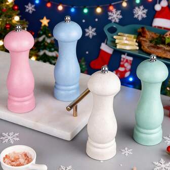 6英寸小麦秸秆胡椒研磨器，手动粗盐胡椒香料研磨器瓶