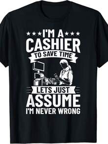 Cashier Outfit Bank Teller Outfits Banker Cash Controller Gifts Uni T-Shirt - 黑色 - 查看 1
