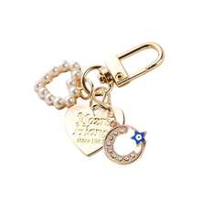 Crescent Moon Devil Metal Pearl Shell Keychain Charm For Bags, Backpacks, Keys, And Everyday Essentials, A Gothic Edgy Accessory With Moonlit Crescent Symbol, Blackened Metal Finish, Subtle Pearl Shell Accent, Durable Alloy Construction, Versatile Bag Charm For Daytime And Nighttime Looks, Perfect Gift For Spring Seasonal Style And Summer Outfit Accessory - Multicolor - View 3