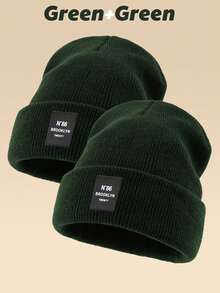 1 件户外休闲 N86BROOKLYN 标志针织帽，多种颜色，温暖冬季无檐帽秋季服装 - 套頭帽 - 查看 29