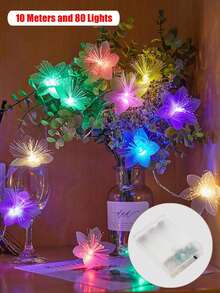 2m/3 Meter/6m/10m LED Lichtfaserkette, Hochzeit/Feiertag/Weihnachtsdekoration, warmweiß/farbig, USB oder Batteriebetrieben (Batterien nicht enthalten)