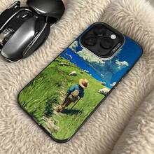 Funda de Teléfono Paisaje Pastoral Azul con Impresión de Pastor y Ovejas para iPhone 14 15 Pro Max  Galaxy S23 S24 Plus Opción de Regalo Ideal para Todas las Estaciones - Plateado - Ver 5