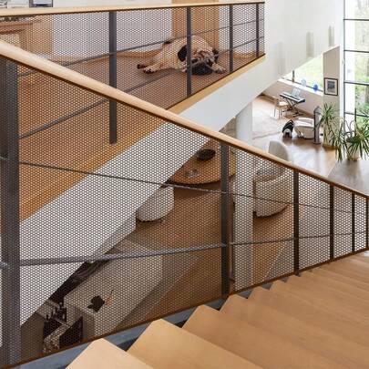 Red De  Para Escaleras De Para Interiores Y Exteriores, Patios, Barandilla Y Escaleras, ProteccióN De Escaleras De  Para NiñOs, Barra De , 3 X 80 Mm (MarróN)