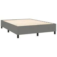 vidaXL Boxspringbett Mit Matratze, Dunkelgrau, 140x190 Cm, Stoff - Grey - View 4