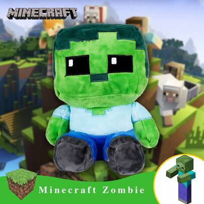 Minecraft 1 Pc  Officially Licensed Zombie Comfortable Sleeping Pillow Cartoon Figures  Game Merchandise Figurines Halloween Christmas Thanksgiving Cute Gifts For Family And Friends