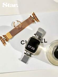 1 条适用于 Series 5/6/7/8/SE 的时尚不锈钢表带，磁性可调节 38 毫米/42 毫米 表带，呈现高端外观 - 銀色 - 查看 4