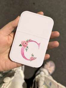 迷你折叠便携化妆镜，金色和粉色花卉A-Z字母图案，桌面梳妆镜，旅行镜，美容产品，长方形桌面小巧化妆镜，可折叠简约化妆镜，宿舍返校镜 - 彩色 - 查看 5