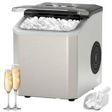 Mera House Maquina de hielo,1.3L maquina para Hacer Hielo Produce 33lb/24 h ,9 cubos en 6 minutos,Ultra Silencioso, Autolimpieza,Incluye Cesta y Cuchara,máquina de hielo para el hogar, la cocina, la oficina, el bar y la fiesta - Tipo de Enchufe A USA (110-127V) - Ver 12