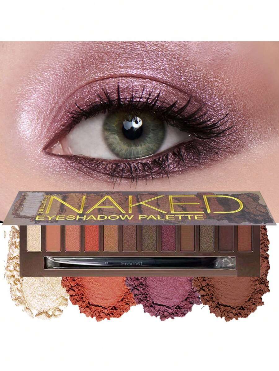 12 Colors Naked Heat Eyeshadow Palette New Winter Products, High-Quality Interior Material Upgrade Display, Easy To Color - T777B - 查看 1